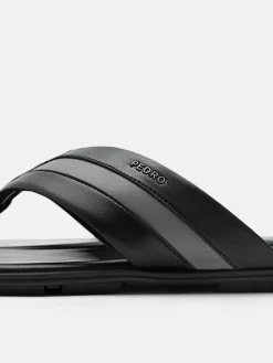 Banded Thong Sandals - Black