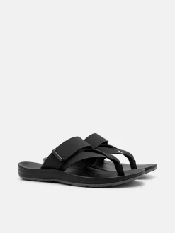 Banded Thong Sandals - Black