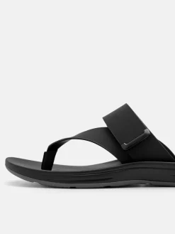 Banded Thong Sandals - Black