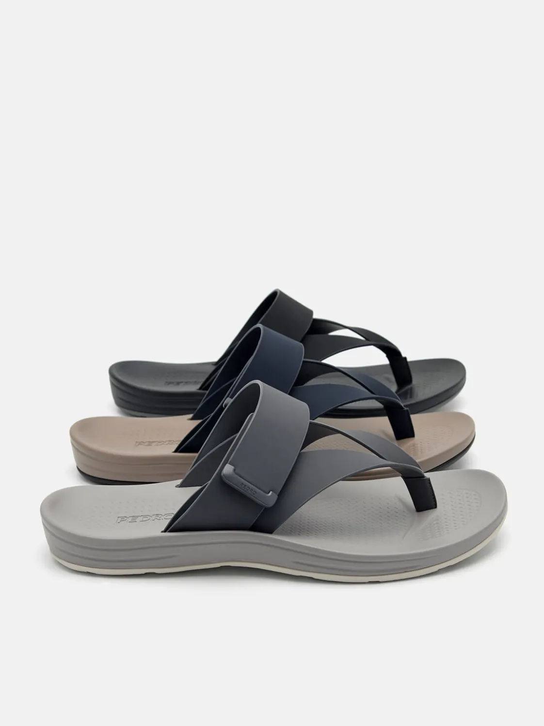 Banded Thong Sandals - Black