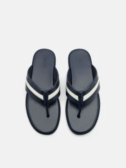 Banded Thong Sandals - Navy