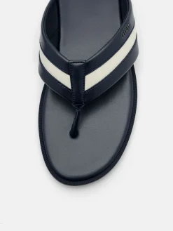 Banded Thong Sandals - Navy