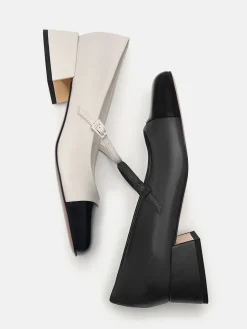 Bianca Leather Mary Jane Pumps - Black