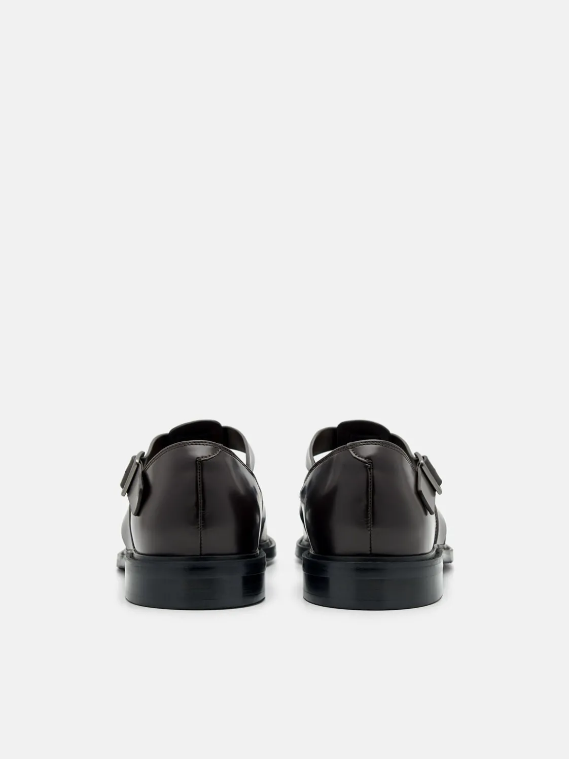 Brent Leather Caged Sandals - Brown