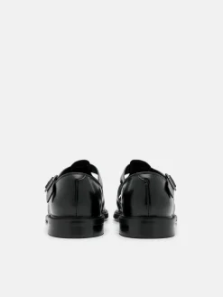 Brent Leather Caged Sandals - Black