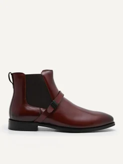 Brooklyn Leather Strapped Boots - Cognac
