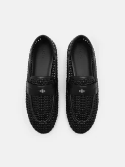 Brynn Woven Loafers - Black Weave