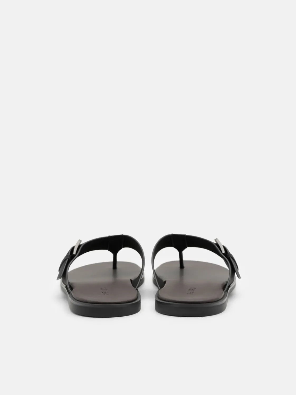 Buckle Thong Sandals - Black