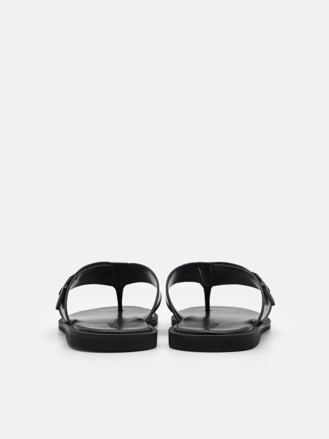 Buckle Thong Sandals - Black