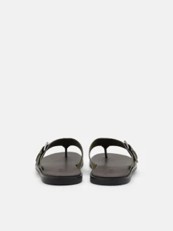 Buckle Thong Sandals - Military Green