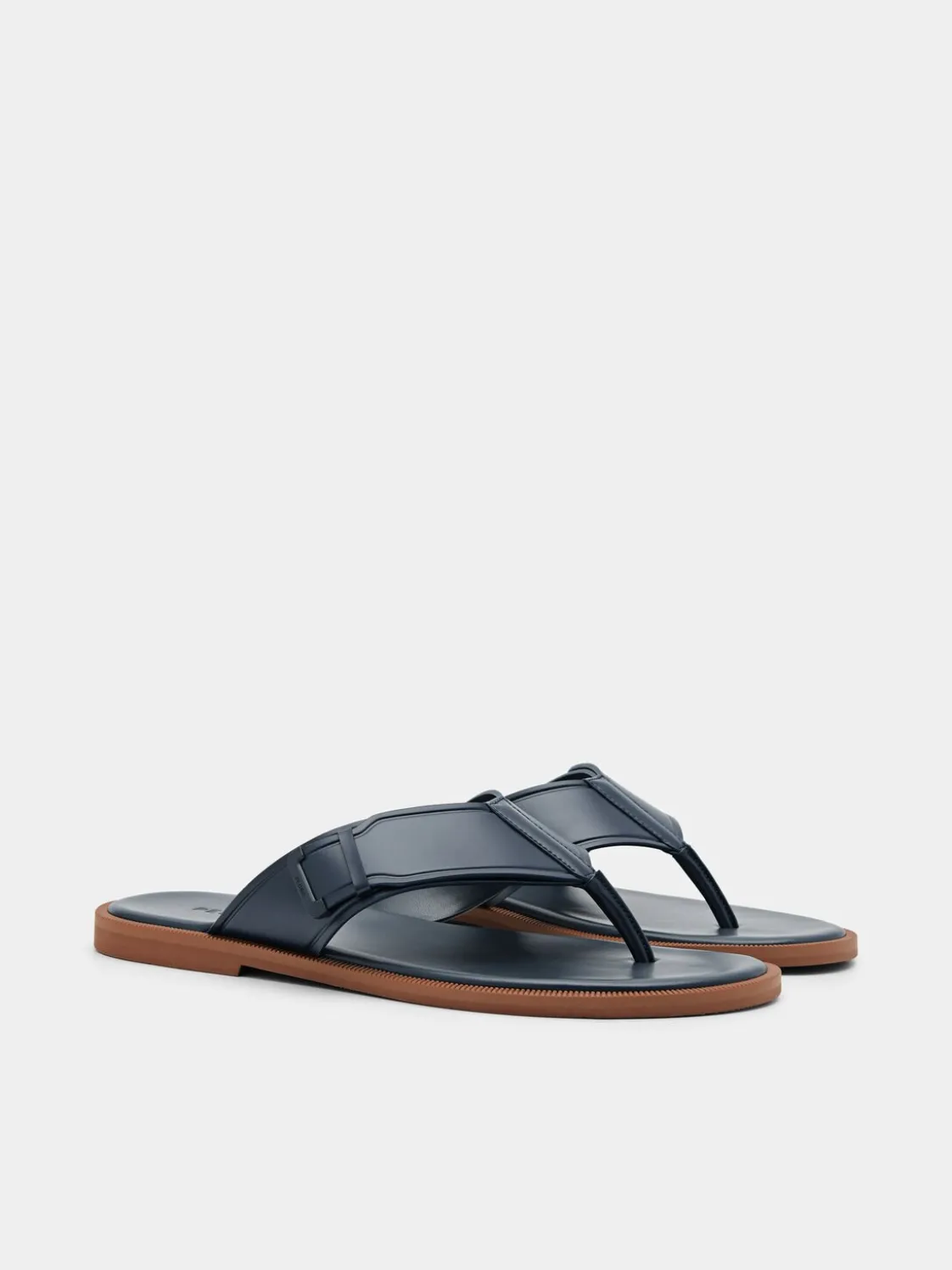 Buckle Thong Sandals - Navy