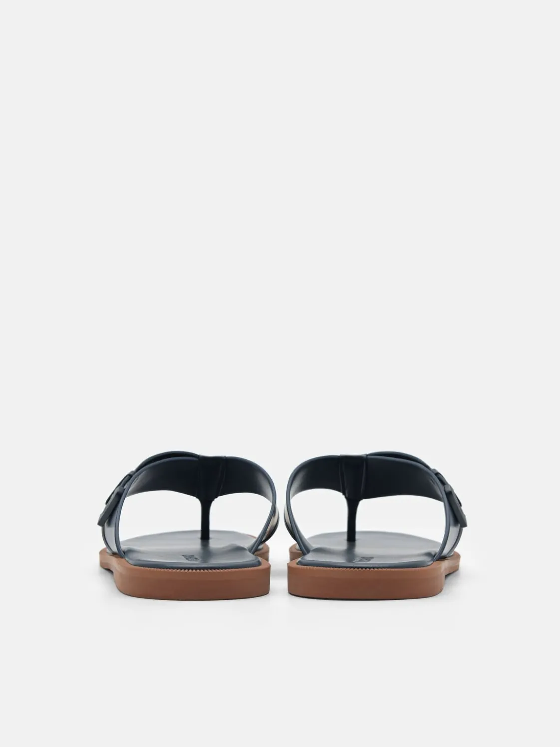 Buckle Thong Sandals - Navy