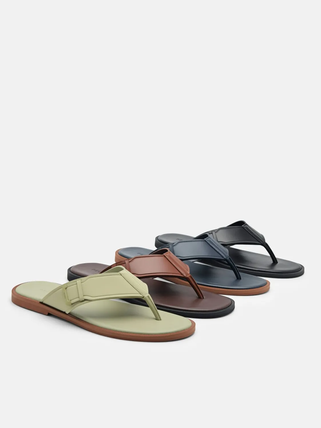 Buckle Thong Sandals - Navy
