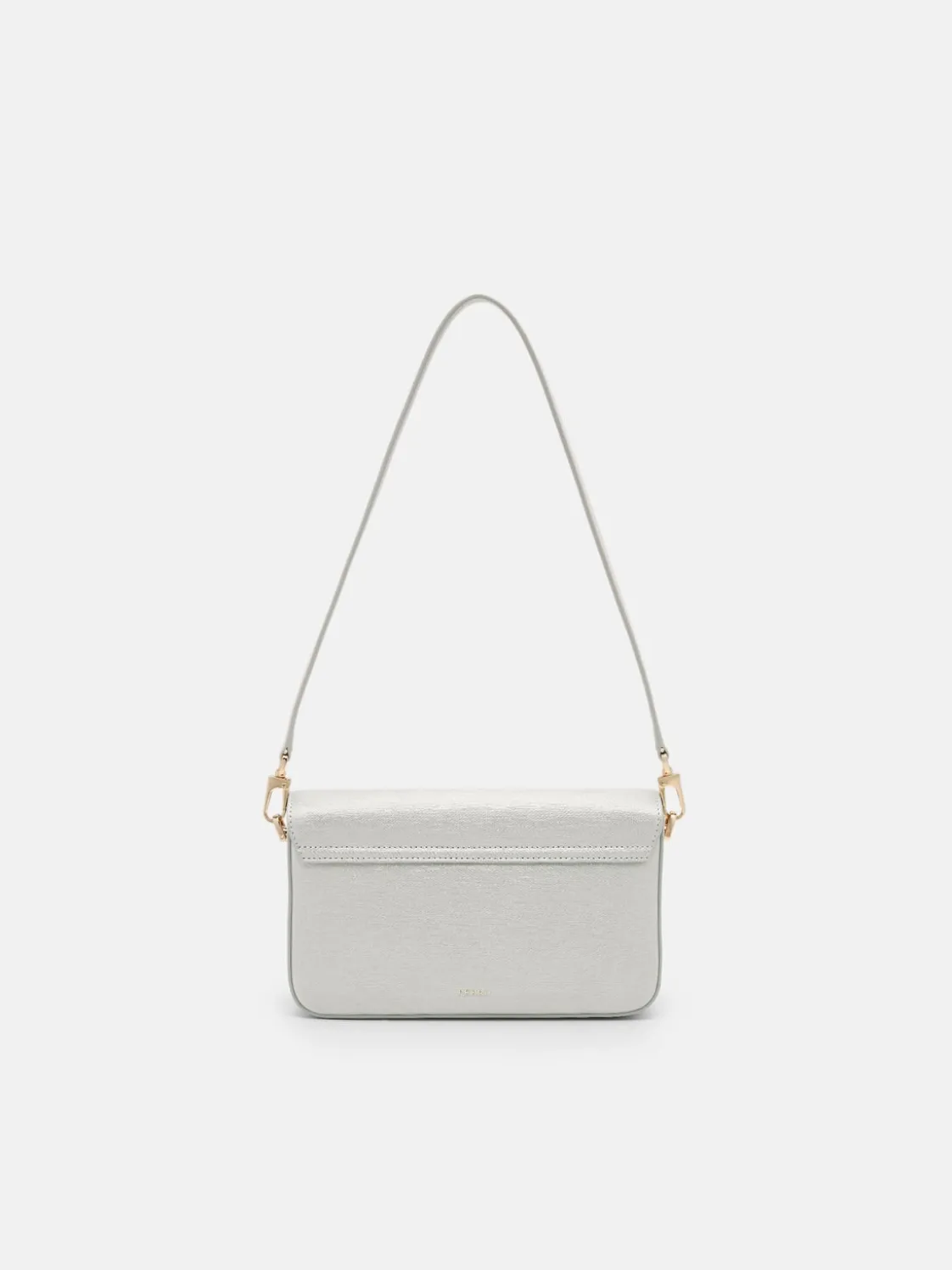 Cameo Leather Shoulder Bag - Silver
