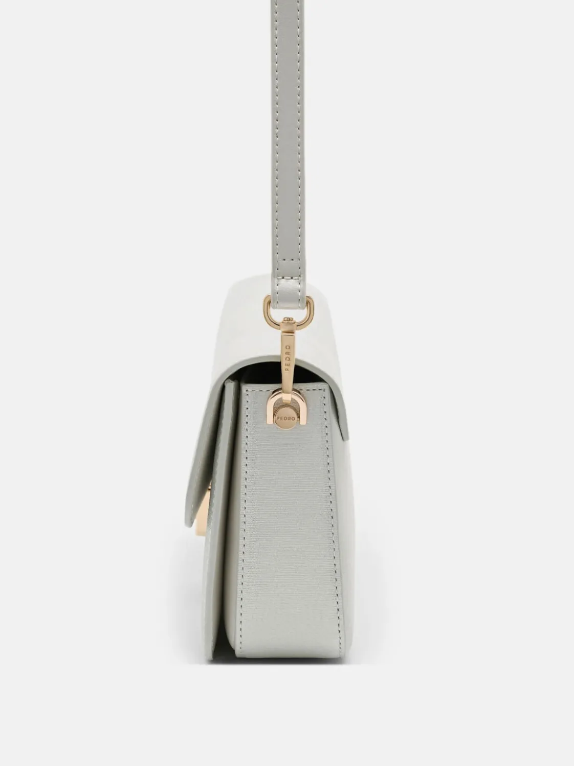 Cameo Leather Shoulder Bag - Silver
