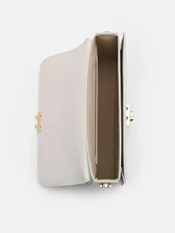 Cameo Leather Shoulder Bag - Silver