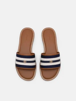 Canvas Slide Sandals - Navy Canvas