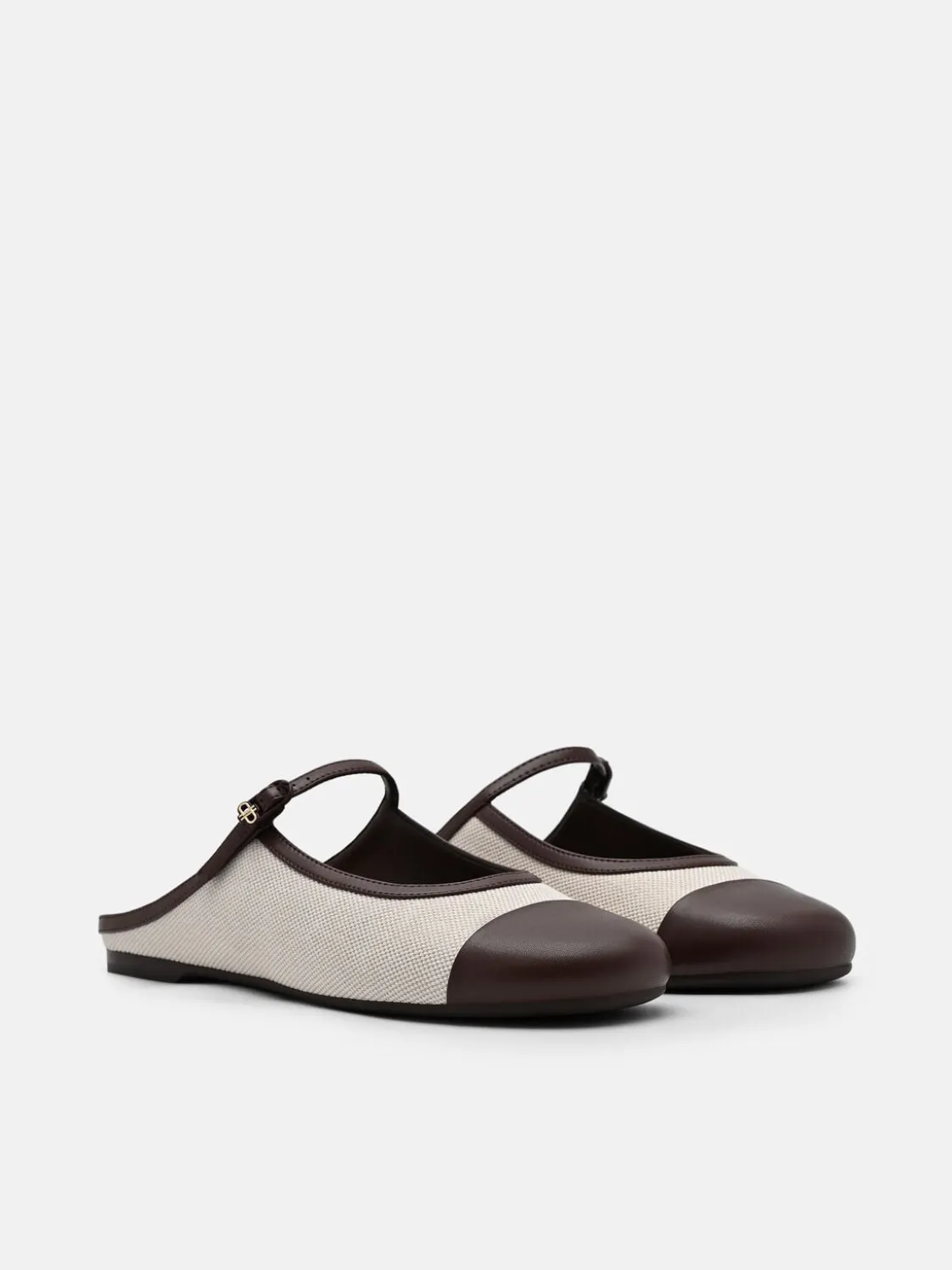 Cap Toe Mules - Beige Canvas