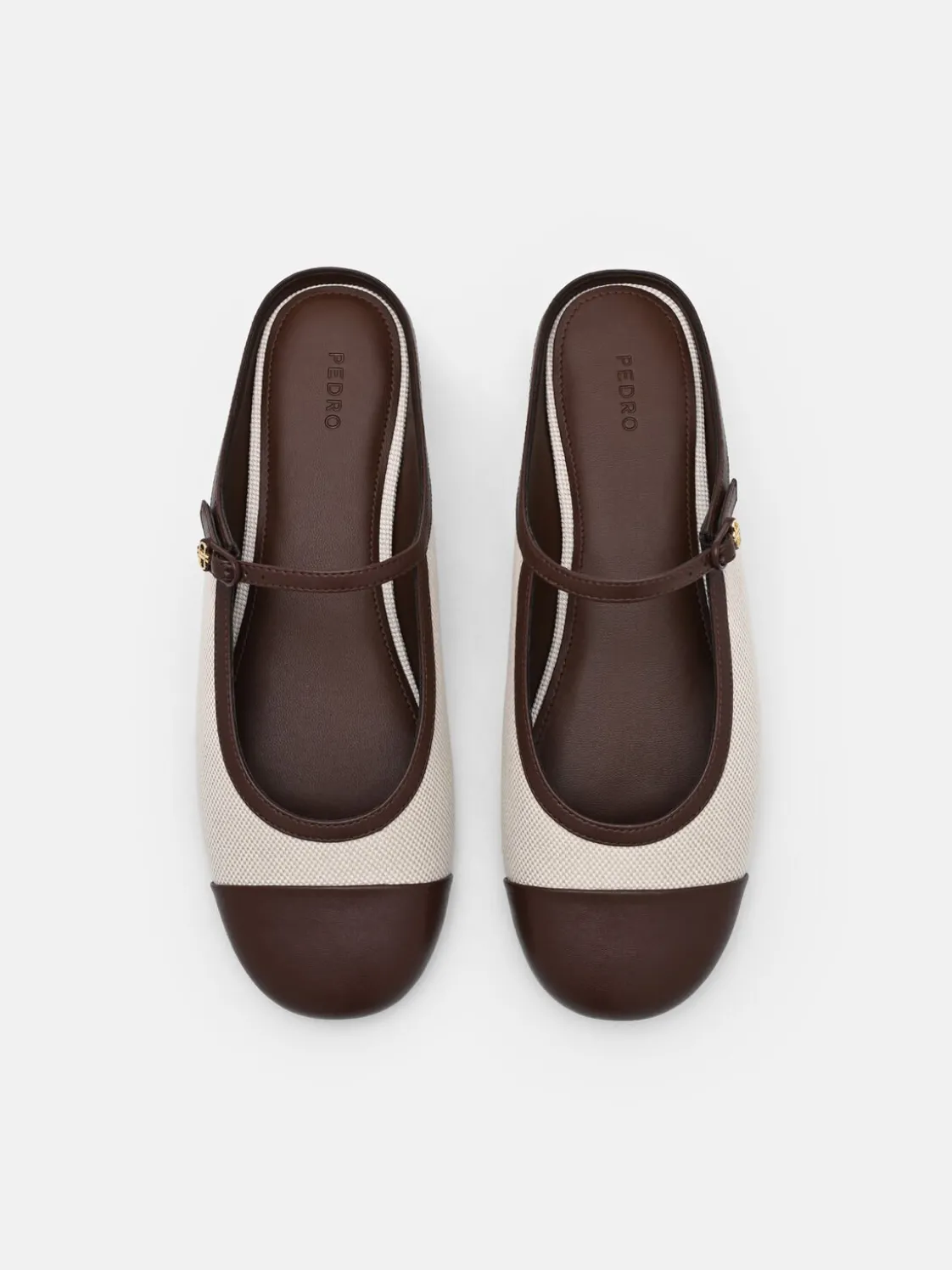 Cap Toe Mules - Beige Canvas