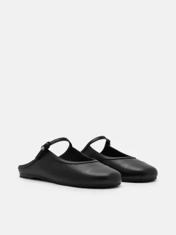Cap Toe Mules - Black