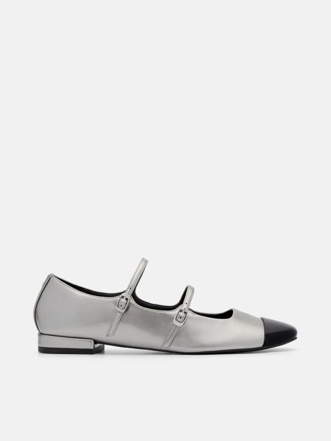 Cap-Toe Ballerina Flats - Pewter