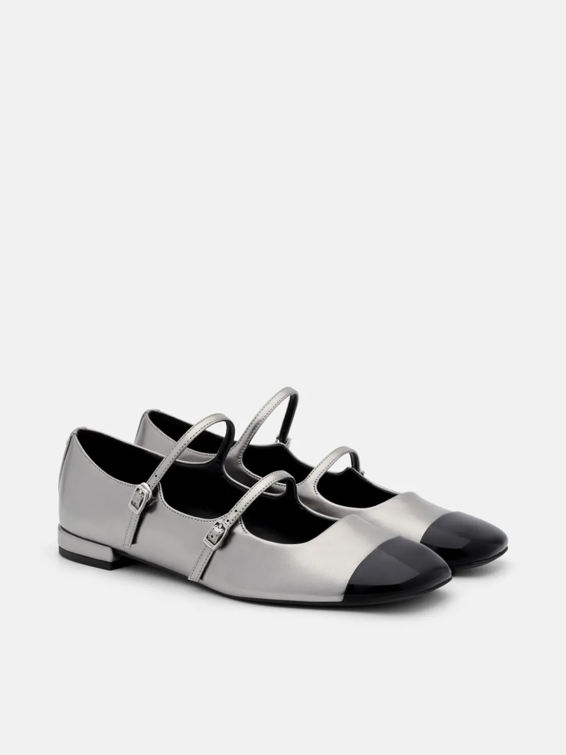 Cap-Toe Ballerina Flats - Pewter