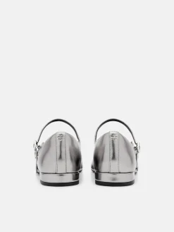 Cap-Toe Ballerina Flats - Pewter