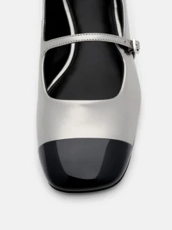 Cap-Toe Ballerina Flats - Pewter