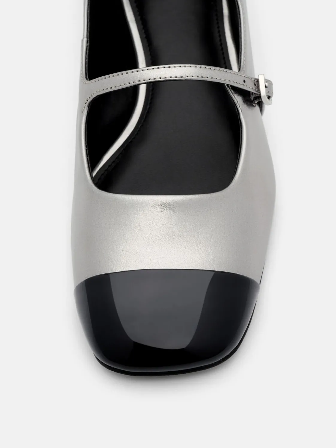 Cap-Toe Ballerina Flats - Pewter