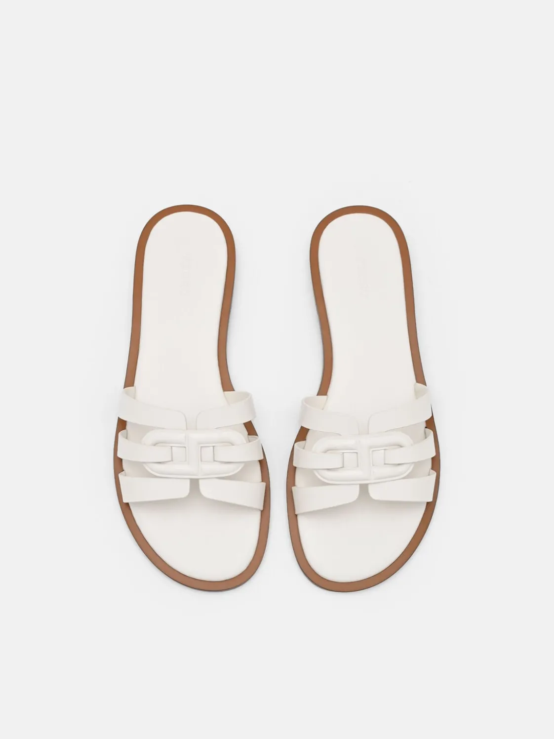 Carmel Leather Slide Sandals - Chalk