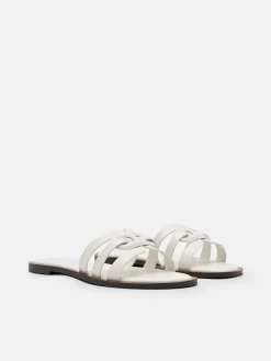 Carmel Leather Slide Sandals - Chalk