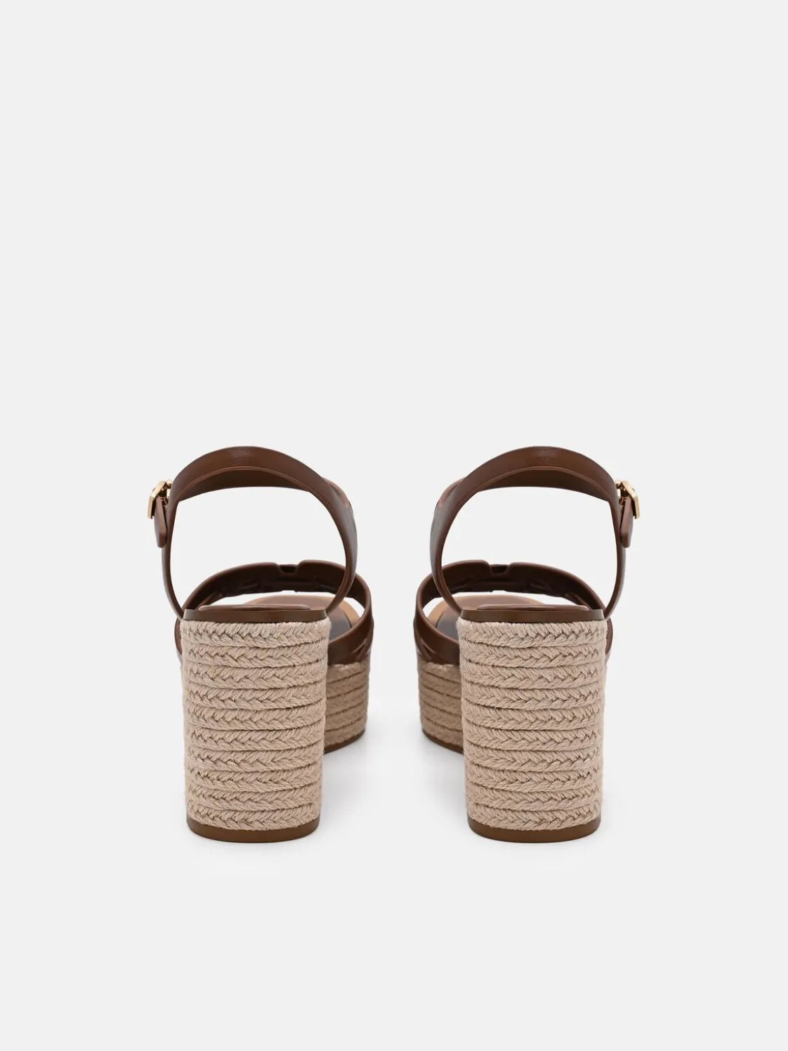 Carmel Leather Wedge Sandals - Cognac