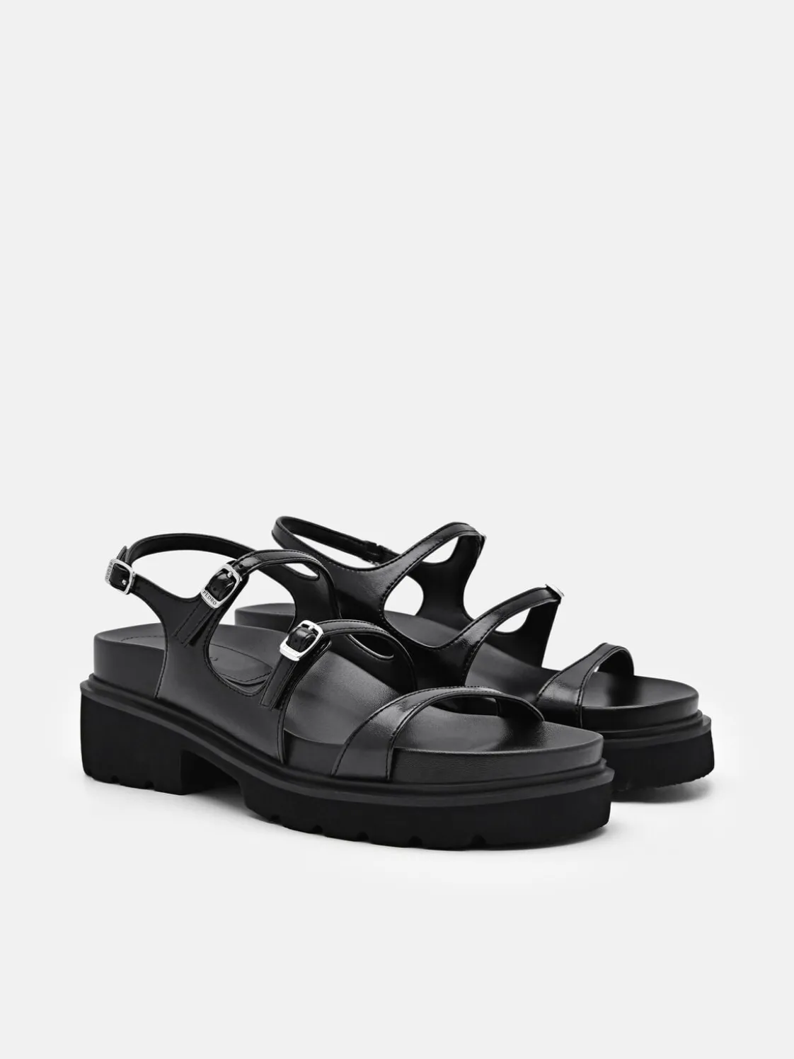 Chunky Slingback Sandals - Black