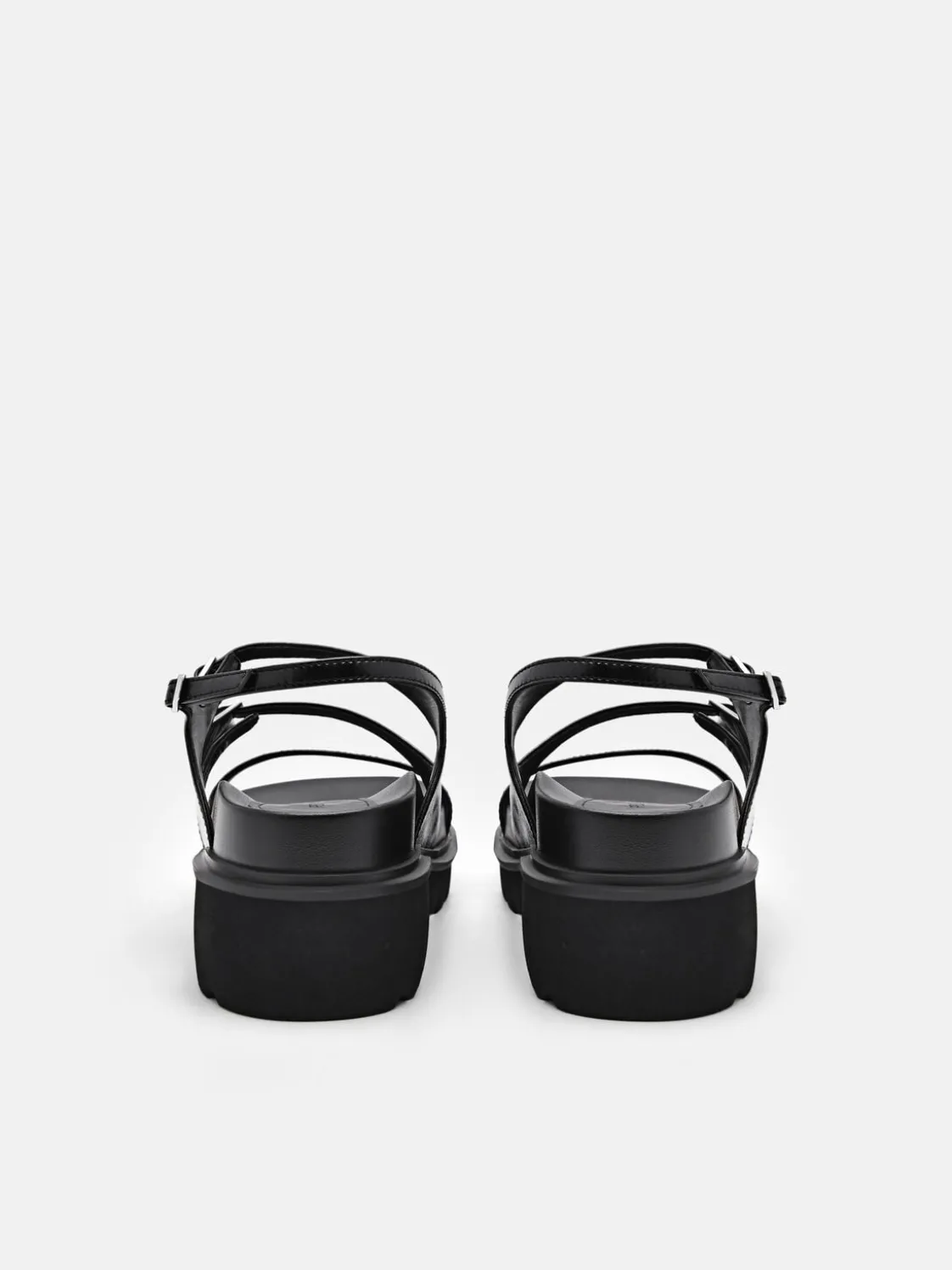 Chunky Slingback Sandals - Black