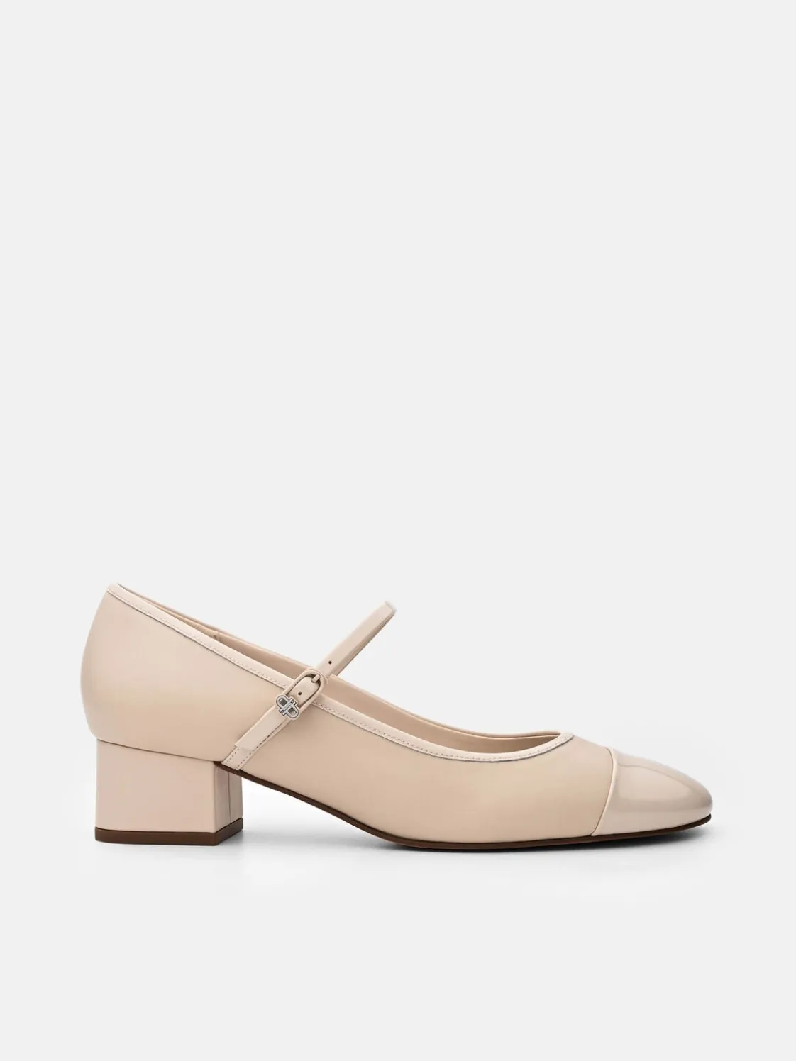 Claude Leather Mary Jane Pumps - Beige