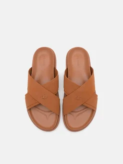 Cross Sandals - Cognac
