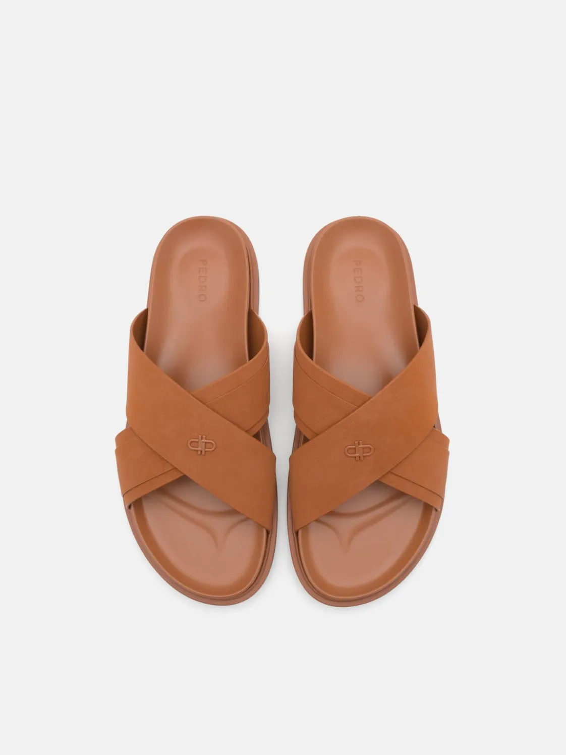 Cross Sandals - Cognac