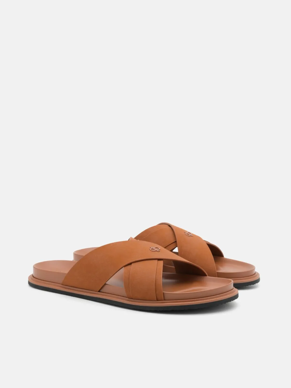 Cross Sandals - Cognac