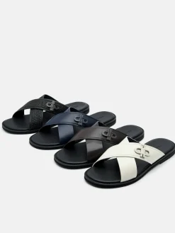 Cross Sandals - Dark Brown