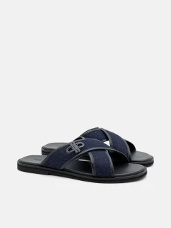 Cross Sandals - Navy Denim