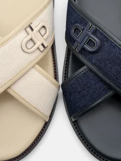 Cross Sandals - Navy Denim