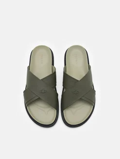 Cross Sandals - Olive