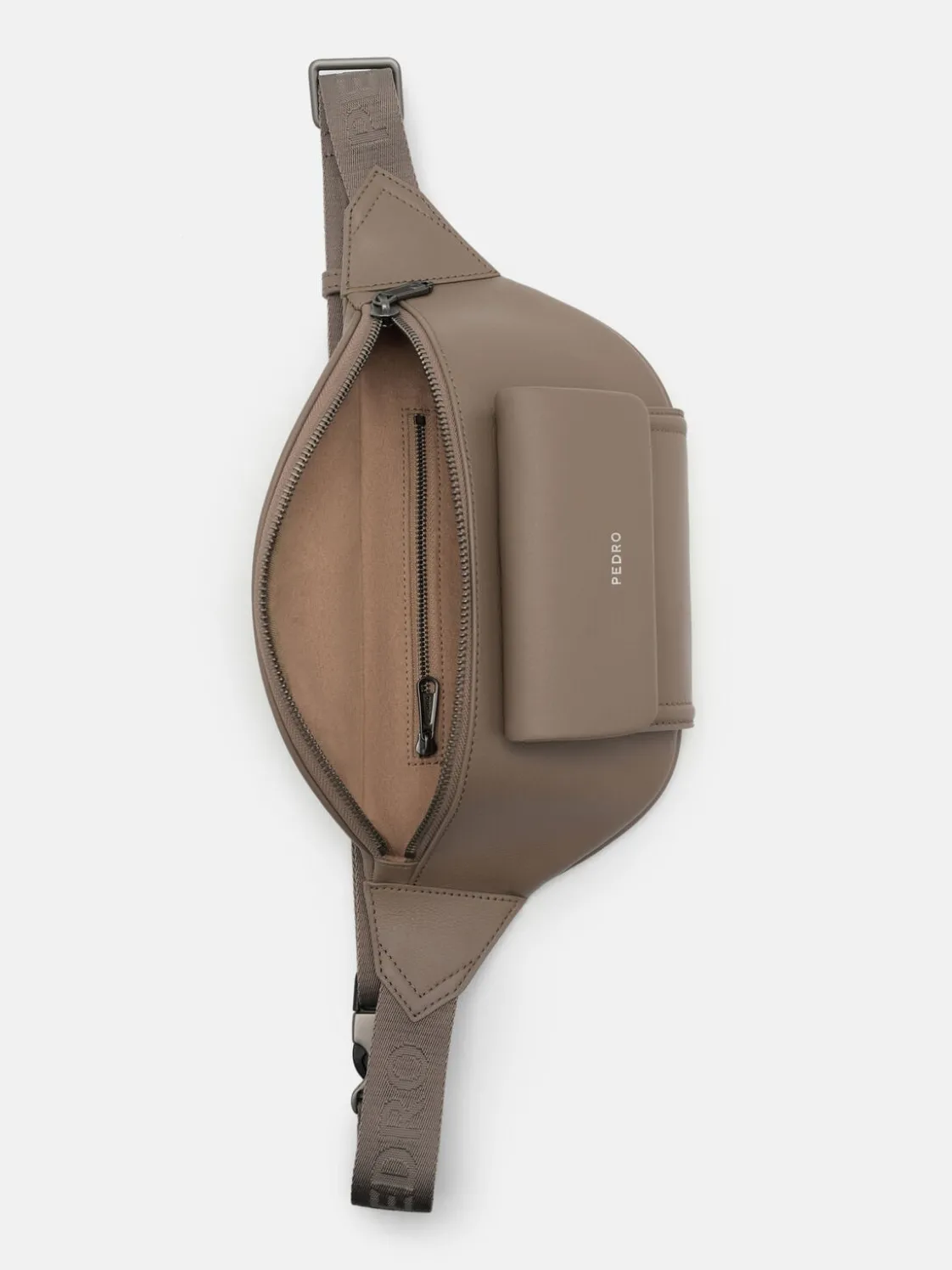 Cyrus Leather Belt Bag - Dark Taupe