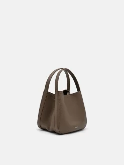 Dana Leather Bucket Bag - Dark Taupe