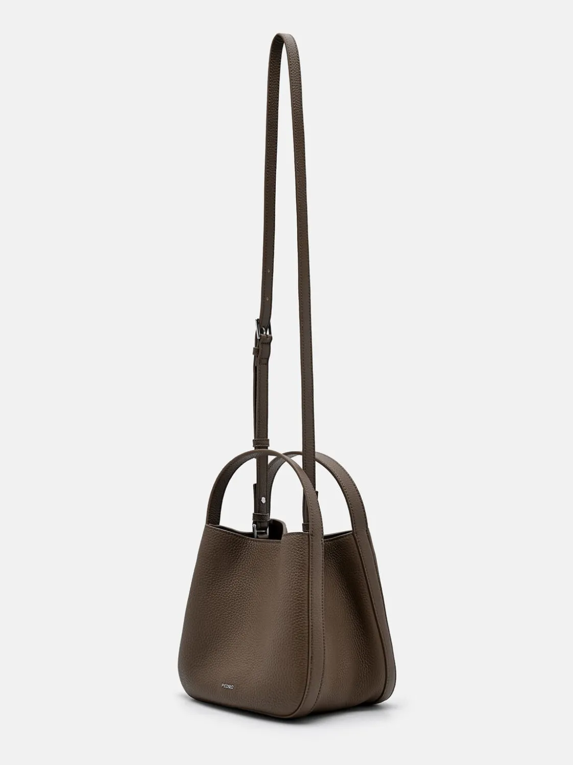 Dana Leather Bucket Bag - Dark Taupe