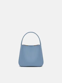 Dana Leather Bucket Bag - Slate Blue