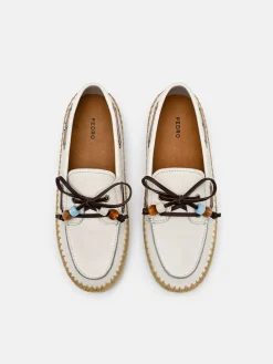 Dee Leather Boat Shoes - Chalk