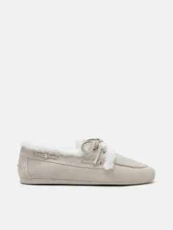 Dee Suede Boat Shoes - Chalk