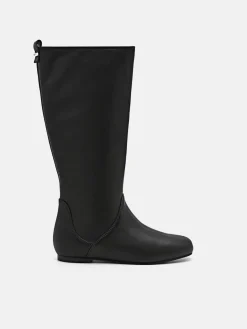 Demi Leather Knee Boots - Black