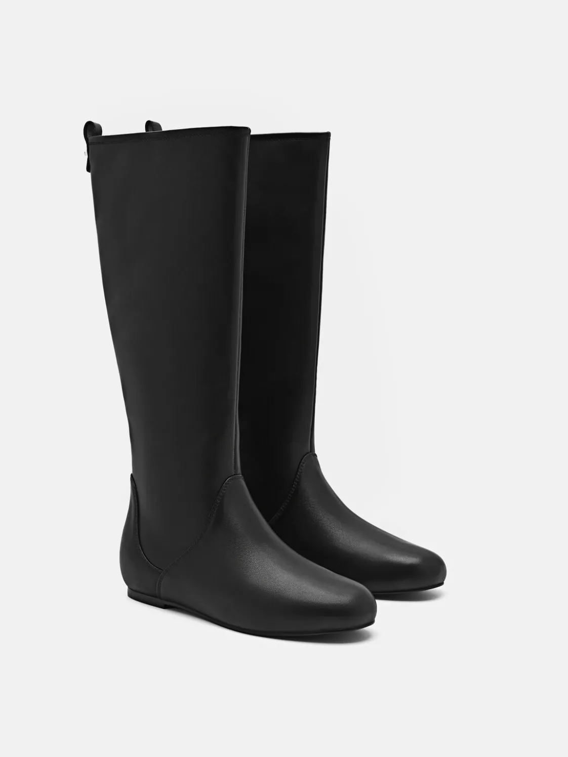 Demi Leather Knee Boots - Black